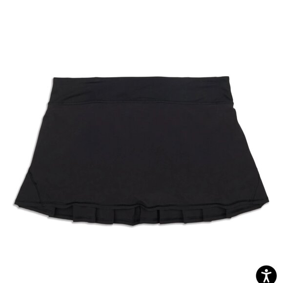 Lululemon Run Pace Setter Skirt Built In Shorts Pleated Black Skirt Sz  12 - Picture 2 of 8